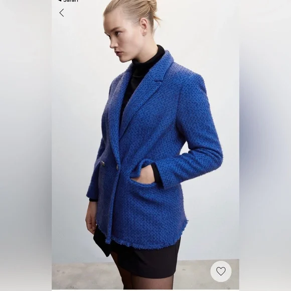 Blue Tweed Blazer NWT W Size Medium - Picture 3 of 12
